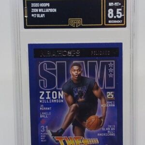 2020-21 Panini NBA Hoops SLAM #17 Zion Williamson Pelicans GMA 8.5